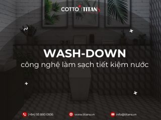 Hệ thống xả WASH-DOWN tiết kiệm nước của bồn cầu COTTO