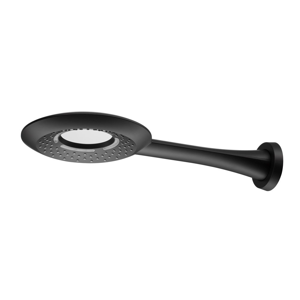 Z24#BL Bát sen mưa gắn tường có dèn led, màu đen