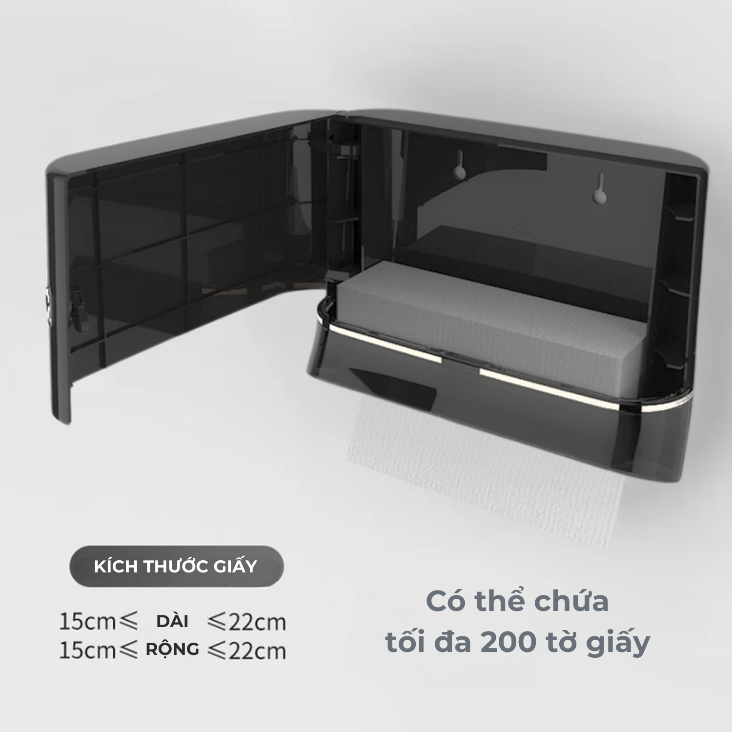 Hộp đựng giấy vuông HSD-E6002 (SBL) - Hình ảnh 5