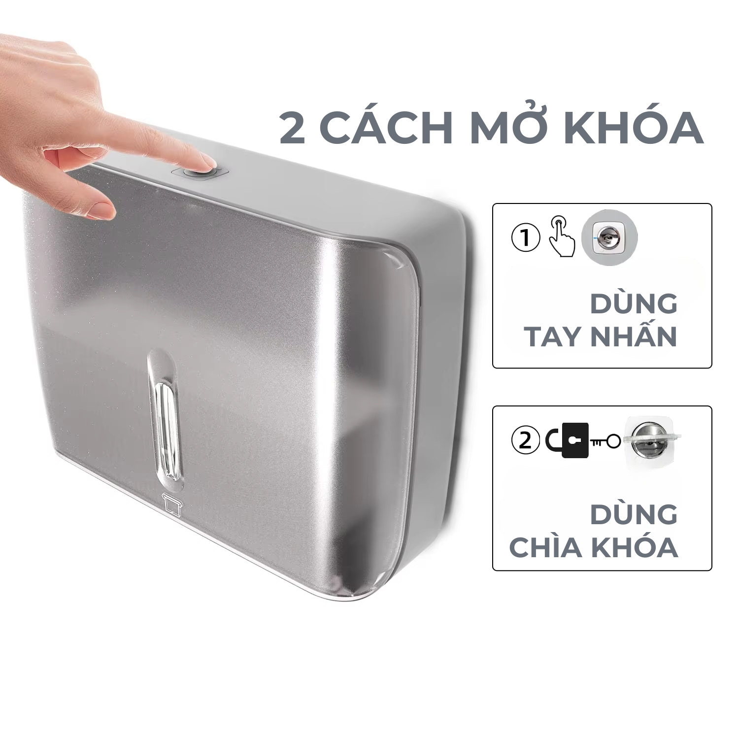 Hộp đựng giấy vuông HSD-E6008 (WH) - Hình ảnh 3